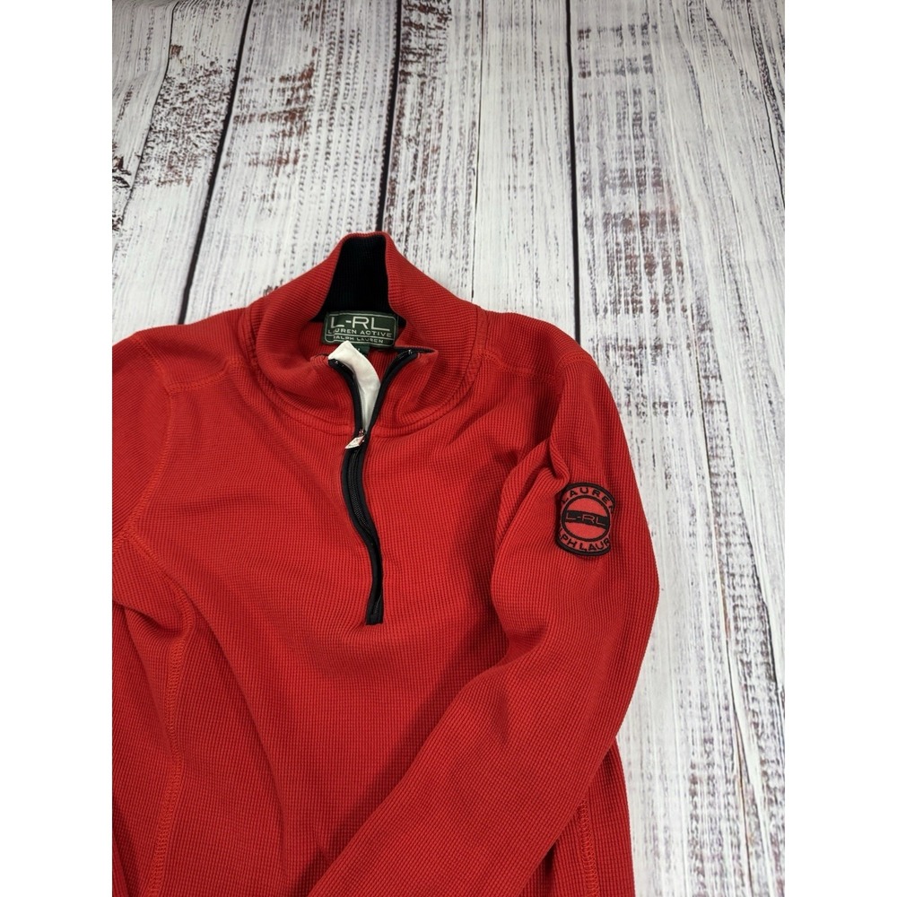 Ralph Lauren Women L-RL Active Red Block Sweater Zipper Women's Size M - Picture 6 of 16